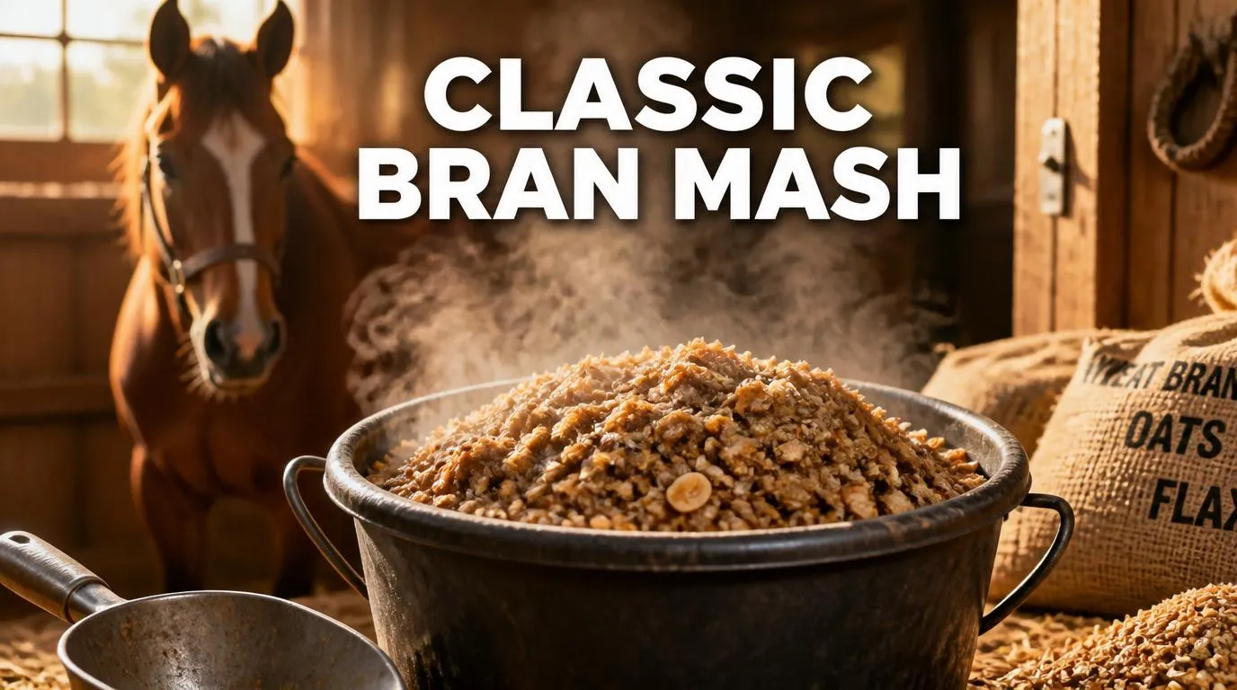 Bran mash for horses